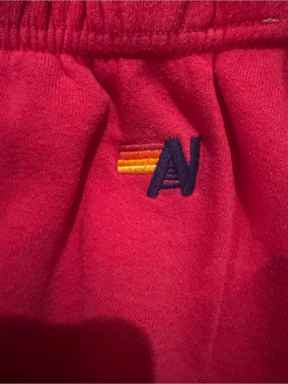 Aviator Nation Pink to Burgundy Ombre Jogger Pants - Picture 4 of 5